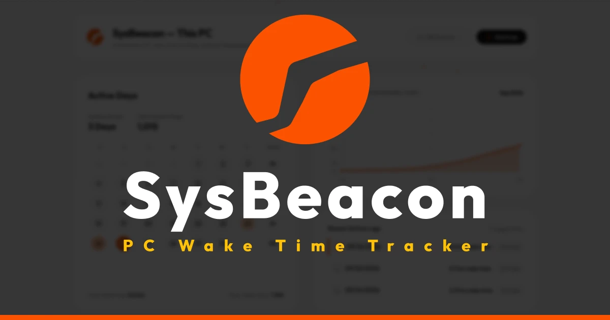 SysBeacon Local PC Activity Monitor Dashboard Preview